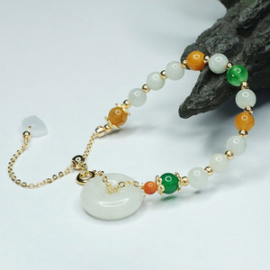 Pulseira da Sorte Ximang Ximang Esmeralda com Fecho da Paz Colorido Feminina Atacado de Fábrica Geração S3062401 - Product Image 3