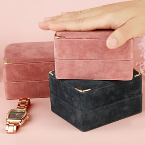 กระเป๋าใส่เครื่องประดับแฟชั่นพร้อมลูกปัดและกระจกสำหรับเดินทางเครื่องประดับอะคริลิคกำมะหยี่น่ารักหรูหรา - Product Image 2