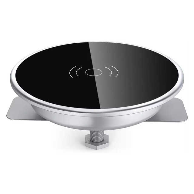 Recessed Desk Wireless Charger 15W Fast Charging Pad Hidden Desk Wireless Charging Station Compatible with Phones
