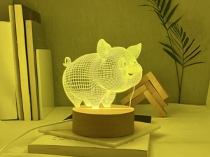 Nhà Máy bán hàng trực tiếp của vòng gỗ rắn ánh sáng cơ sở nhỏ ánh sáng ban đêm Acrylic mô hình tùy chỉnh doanh nghiệp <span class=keywords><strong>USB</strong></span> ánh sáng ban đêm - Product Image 5