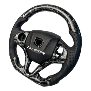 Volante Deportivo de Fibra de Carbono Forjado en Oferta, Empuñadura de Cuero Perforado para <span class=keywords><strong>Honda</strong></span> Fit de Tercera Generación y HRV - Product Image 5