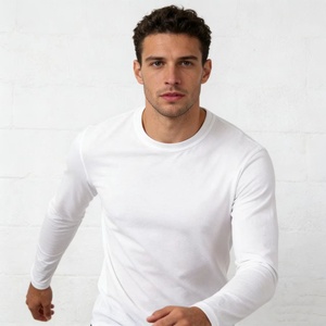 Camisetas de Manga Larga para Hombre de Talla Grande, Alta Calidad, Logotipo Personalizado, 180 Gramos de Peso de Tela, Diseño en Blanco, Venta al Por Mayor - Product Image 6