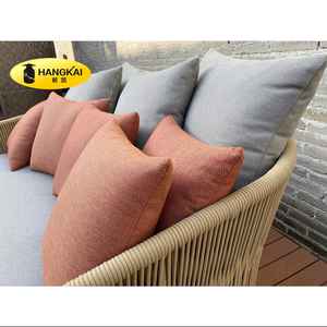 Élégant confort en aluminium corde tissage Patio jardin carré extérieur lit <span class=keywords><strong>de</strong></span> jour côté piscine <span class=keywords><strong>double</strong></span> chaise longue utilisée pour la plage - Product Image 3