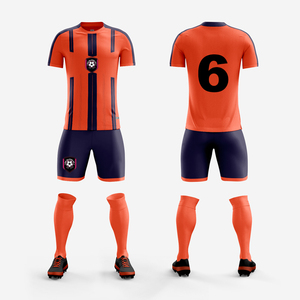 Hot Sale <strong>Factory</strong> Wholesale Navy Soccer Uniform Custom Team Logo Sublimation Breathable <strong>Jersey</strong> with Personal Name Printing - Product Image 3