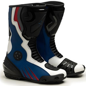 Bottes de moto en cuir respirantes et coupe-vent personnalisées, bottes de moto de course de qualité supérieure pour pilotes professionnels, vente en gros - Product Image 1