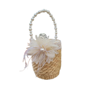 Bolsa de playa de ratán con jacinto de agua marrón claro de estilo clásico, servicio personalizado, almacenamiento tejido de Vietnam para decoraciones navideñas - Product Image 3