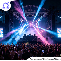 Scène de DJ mobile portable de haute qualité avec structure en aluminium et plateau étanche pour festivals EDM, soirées de musique électronique et organisateurs d'événements