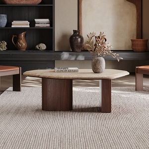 <span class=keywords><strong>Table</strong></span> basse nordique en bois massif <span class=keywords><strong>Table</strong></span> à thé en marbre de Style Wabi-sabi Salon Maison <span class=keywords><strong>Table</strong></span> basse en ardoise de noyer noir - Product Image 6