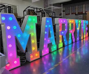Custom Number LED 3D RGB MARRY ME Light <b>Bulb</b> Luminous Letters Sign For Wedding Company Advertising sign - Product Image 2