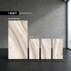 Azulejos de porcelana pulida Super Grey de 800x1600 mm con aspecto de mármol para pisos y paredes de baños e interiores. - Product Image 5