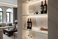 Étagère en verre de 8 mm avec éclairage LED 12 V rétroéclairé invisible, double diffuseur, profil en aluminium pour vitrine YB2004-0