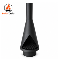BeFun Crafts – Grande cheminée extérieure en acier Corten pour brûler du bois, foyer de patio avec grille à bois – Fournisseur OEM ODM