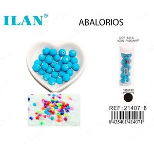 ILAN Perline 10mm Blu Piscina per Artigianato - Product Image 1