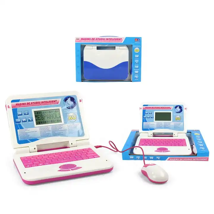 80 funzioni bambini educativi inglese e rumeno computer portatile  apprendimento macchina giocattolo educativo con musica accettabile con il  mouse