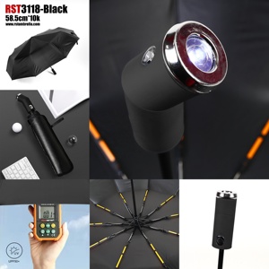 Paraguas Plegable <span class=keywords><strong>Real</strong></span> <span class=keywords><strong>Star</strong></span> de 10 Varillas con Marco Resistente y Luz LED Creativa - Product Image 4
