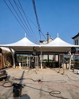 Structure de carport en membrane PVDF pour extérieur, résistante aux UV et aux intempéries, abri de stationnement pour voitures