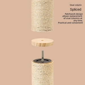 Dikey <span class=keywords><strong>Sisal</strong></span> Kedi Tırnaklama Direği Dayanıklı Tüy Dökmeyen Masif Ahşap Yer Tasarruflu Kedi Ağacı Halatlı Kedi Direği Kedi Oyuncağı Ev Evcil Hayvanları İçin - Product Image 2
