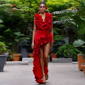 Nouvelle Tendance <span class=keywords><strong>Maillot</strong></span> <span class=keywords><strong>de</strong></span> <span class=keywords><strong>Bain</strong></span> TW 2025 <span class=keywords><strong>Rouge</strong></span> Sexy Décolleté Plongeant Volants Industriels Fins <span class=keywords><strong>Maillot</strong></span> <span class=keywords><strong>Une</strong></span> Pièce Coupe Haute Asymétrique - Product Image 2