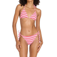 Ensemble bikini 2 pièces sexy pour femme, motif écossais, cachemire et léopard, à séchage rapide, en polyester/spandex, avec haut dos nu et bas échancré à lacets