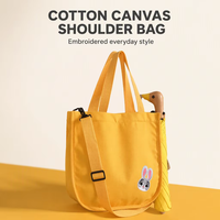 Logo personnalisé tout temps diagonale toile sac d'école sangle unique simple mode sac d'ordinateur pour les filles sac à bandoulière brodé