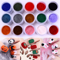 Décoration d'art des ongles colorée 2025, poudre acrylique veloutée pour ongles, nouveau style, poudre veloutée floquée pour ongles, décoration