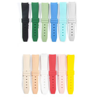 Bracelet de montre en silicone tressé à extrémités courbes 20 mm Win-Win, ajustement parfait, bande en caoutchouc