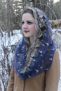 Velos <span class=keywords><strong>de</strong></span> mujer Católica Musulmana encaje Evintage chal bordado tradicional Vintage inspirado infinito <span class=keywords><strong>Mantilla</strong></span> capilla velo - Product Image 2