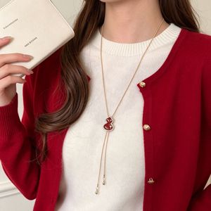 Light Luxury Gourd Necklace Red Animal Pendant Sweater Chain Everyday Wearing Fashion Jewelry Accessory - Product Image 2