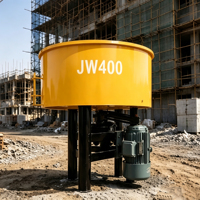 Mezcladora de Concreto de Eje Vertical Forzado de 400L, Mini Mezcladora de Concreto de 20m³/h con Bomba de Motor de 5.5kW de Alta Eficiencia para Ladrillos Prefabricados en Obra