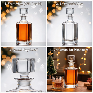 <span class=keywords><strong>Carafe</strong></span> à <span class=keywords><strong>whisky</strong></span> en cristal sans plomb épaissi, forme <span class=keywords><strong>globe</strong></span>, avec protection sécurisée pour la bouteille, emballage haut de gamme - Product Image 4