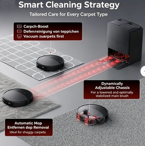 หุ่นยนต์ดูดฝุ่นโรโบร็อค ซารอส 20 พร้อมฟังก์ชั่นถูพื้น โครงสร้างอะแดปติลิฟท์ 3.0 แรงดูด 36000 พา ระบบสตาร์ไซท์ - Product Image 3