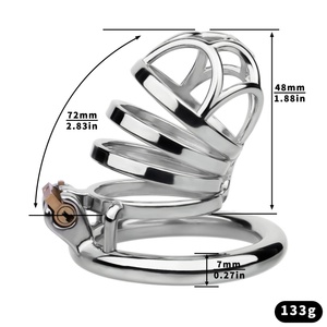 FRRK-11 Dispositivo de Entrenamiento Anti-Escape para Pene Masculino, Jaula Hueca de Acero para Pene con Múltiples Anillos, Jaula de Bloqueo para Pene Grande, Juguete Sexual Erótico - Product Image 6