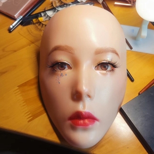 Masque de Modélisation <span class=keywords><strong>pour</strong></span> Débutants en Silicone et Cuir, Panneau d'Entraînement au Maquillage Complet du Visage, <span class=keywords><strong>Outil</strong></span> d'Entraînement au Maquillage - Product Image 5
