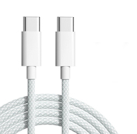 Kabel USB Tipe C nilon kepang, 1m 60w untuk iphone 15 16 Plus Pro Max PD Tipe c pengisi daya Data Usb c nilon kepang