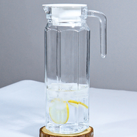 Pichet en verre transparent de grande capacité 1100 ml, design nordique simple, pour la salle à manger, avec ensemble de tasses