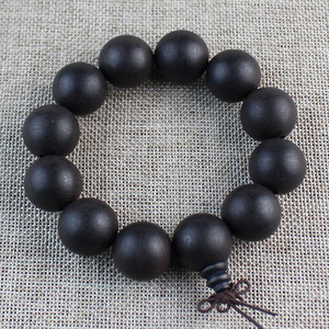Vietnamese Agarwood Prayer Beads <b>Bracelet</b> 12mm <b>Ball</b> Shape Ethnic Style Unisex Religious Ceremonies Jewelry - Product Image 2