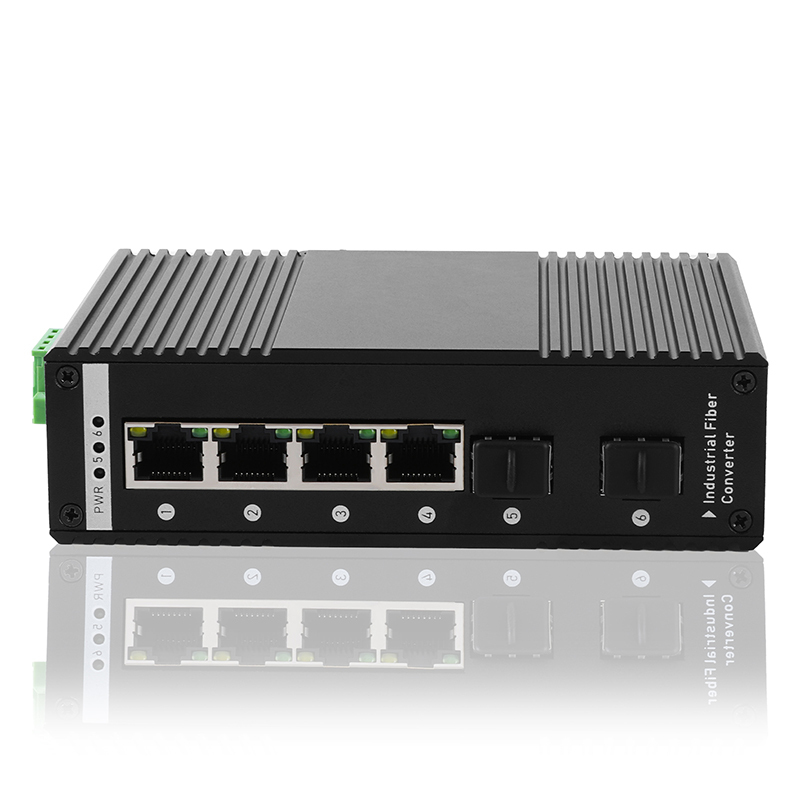 4 Гигабитного порта RJ45, управляемый промышленный коммутатор, 2 Гигабитного волоконного слота SFP с обширным комплектом управления