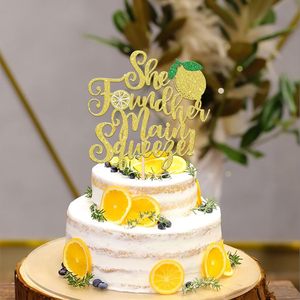 1 unidad de Adorno para Pastel 'She Found Her Main Squeeze' con purpurina, diseño de fruta y limón, para bodas, compromisos, despedidas de soltera y fiestas, accesorios para pasteles - Product Image 5