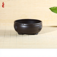 Pot à bonsaï en plastique de forme de tambour chinois classique, diamètre 12 cm, hauteur 6 cm, pour la maison, le jardin, le sol, les centres commerciaux, vente en gros, minimaliste
