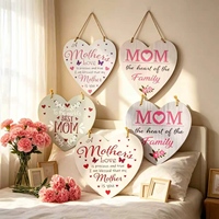 Plaque murale en bois en forme de cœur pour la fête des mères, décoration murale « l'amour de maman est toi », cadeau rustique de 16 cm