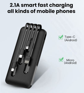 2023 חדש ברשימה מסוג C מיני בנק כוח 20000 mah מטען חשמל 4 ב-1 נייד עם כבל נתונים דק במיוחד בנק כוח קטן 10000 - Product Image 3
