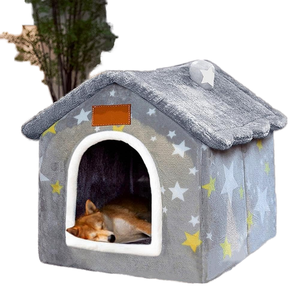 Commercio all'ingrosso di lusso pieghevole letto di gatto classico quadrato al coperto gatto cubo casa con gratta e vinci inverno Pet mobili per animali - Product Image 2