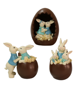 Decoración de mesa de huevo de conejito de resina <span class=keywords><strong>3D</strong></span> personalizada adorable estatuilla de Pascua adornos para la primavera - Product Image 1