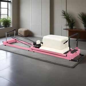 Plateforme de Pilates pliable multifonction réglable, durable, rose, accessoires de yoga et de Pilates pour les entraînements corporels en salle de sport - Product Image 1