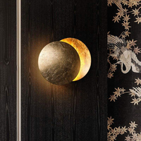 Applique Murale Concept Lune Éclipse Solaire, Décoration Vintage Nordique, Luminaire pour Couloir, Escalier, Bureau, Chambre, Chevet