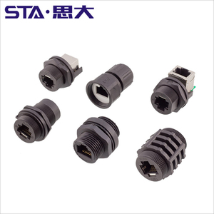 Đầu Nối <span class=keywords><strong>Ethernet</strong></span> CAT5a CAT6a IP67 Đầu Nối RJ45 Hai Đầu Cái Gắn Bảng Điều Khiển Phía Trước Gắn Chặt Phía Sau RJ45 - Product Image 6