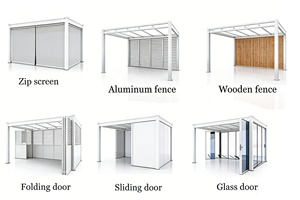 Pérgola Bioclimática Motorizada de Aluminio con Lamas de Vidrio Ajustables para Jardín, Gazebo Moderno Personalizado y Retráctil Automático para Exteriores - Product Image 6