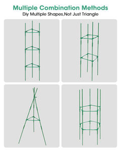 Treillis à tomates triangulaire grand format écologique, support en acier robuste et antirouille pour plantes grimpantes en pot sur balcon - Product Image 6