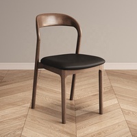 Chaise de salle à manger moderne en bois massif avec siège rembourré, chaise de salle à manger nordique en noyer, chaise de restaurant contemporaine en bois pour cuisine