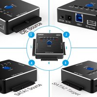 FIDECO aluminio 2,5 3,5 IDE SATA USB 3,0 Disco Duro fuera de línea clon 2,5 SSD SATA USB 3,0 HDD IDE adaptador